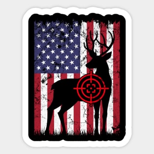American Hunter, Deer Hunter, American Flag Sticker